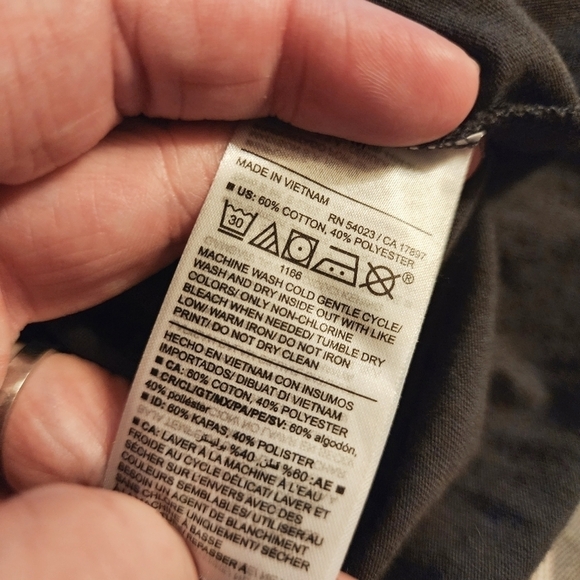 Old Navy Peace Sign Ghost Graphic Tee Grey Women's Medium M Halloween Fall EUC - Picture 6 of 6